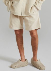 Men The Frankie Shop Bottoms Beige Camden Corduroy Shorts - Cream - Image 5