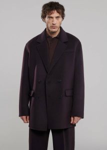 Men The Frankie Shop Outerwear Purple Harry Wool Blazer - Dark Plum - Image 2