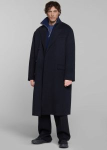 Men The Frankie Shop Paxton Wool Coat - Dark Navy Blue Outerwear