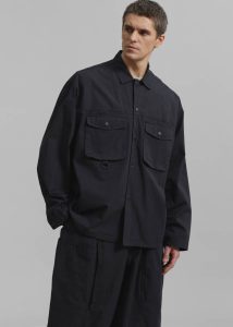 Men Tops The Frankie Shop Black Jameson Button Up Shirt - Black - Image 4