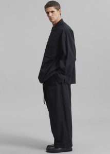 Men Tops The Frankie Shop Black Jameson Button Up Shirt - Black - Image 5