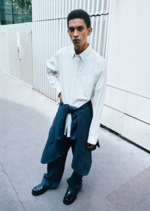 Men Tops The Frankie Shop Multi Sinclair Poplin Shirt - White/Black Stripe