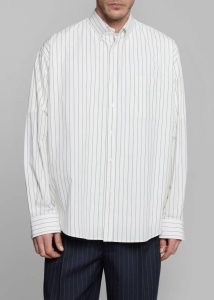 Men Tops The Frankie Shop Multi Sinclair Poplin Shirt - White/Black Stripe - Image 5