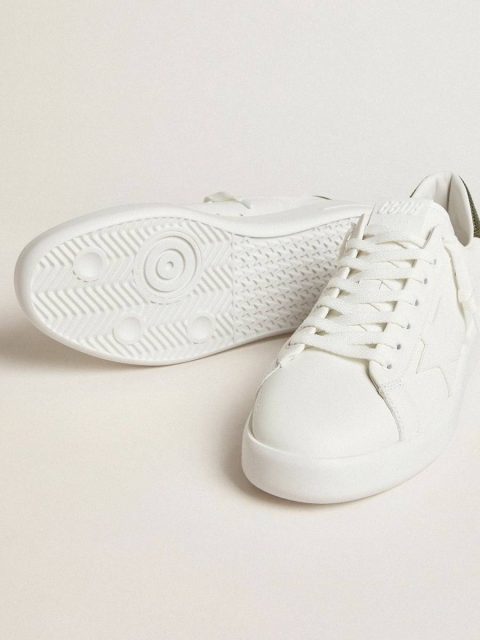 Men White Men's Purestar With White Leather Star And Dark Green Heel Tab Purestar Golden Goose - Image 3