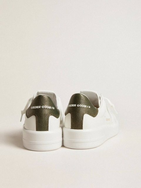 Men White Men's Purestar With White Leather Star And Dark Green Heel Tab Purestar Golden Goose - Image 4