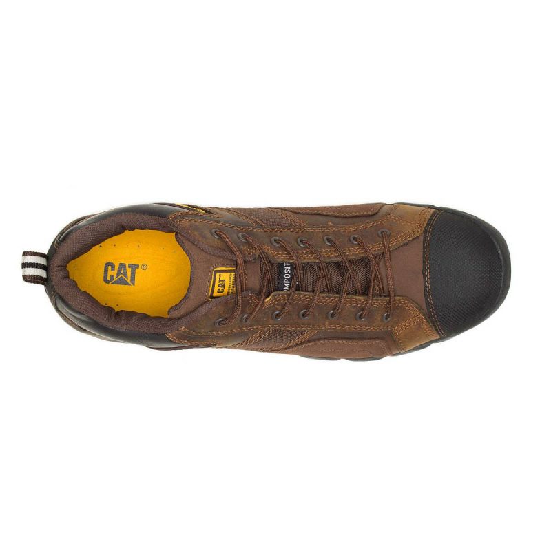 Men's Argon Composite Toe Work Shoe Men Shoes Dark Brown Cat - Image 5