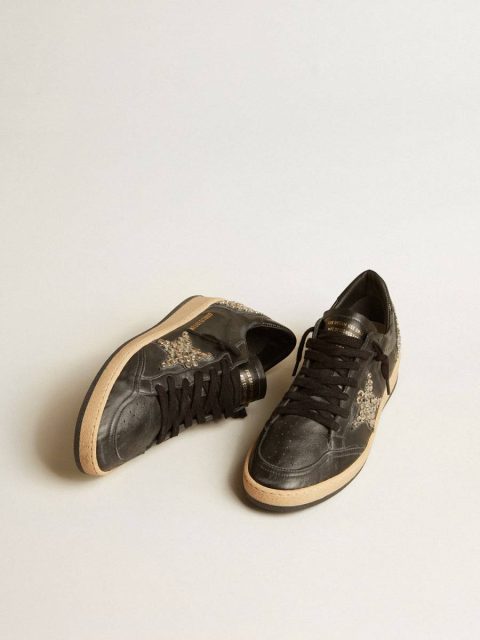 Men’s Ball Star Lab In Black Nappa With Studded Black Leather Star Golden Goose Men Ball Star - Image 2
