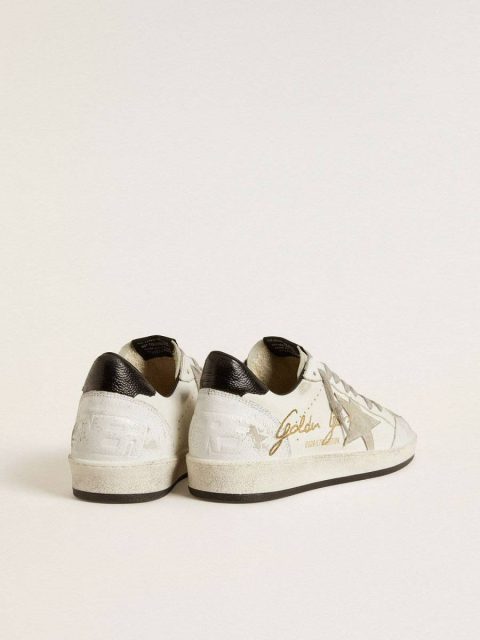 Men’s Ball Star Ltd With Suede Star And Textured Leather Heel Tab Golden Goose Ball Star White Men - Image 4