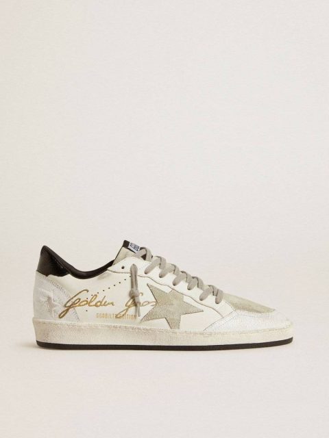 Men’s Ball Star Ltd With Suede Star And Textured Leather Heel Tab Golden Goose Ball Star White Men