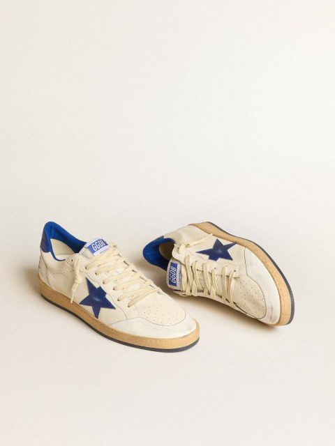 Men's Ball Star Wishes In White Nappa Leather With A Bright Blue Star And Heel Tab Men Golden Goose Ball Star - Image 3