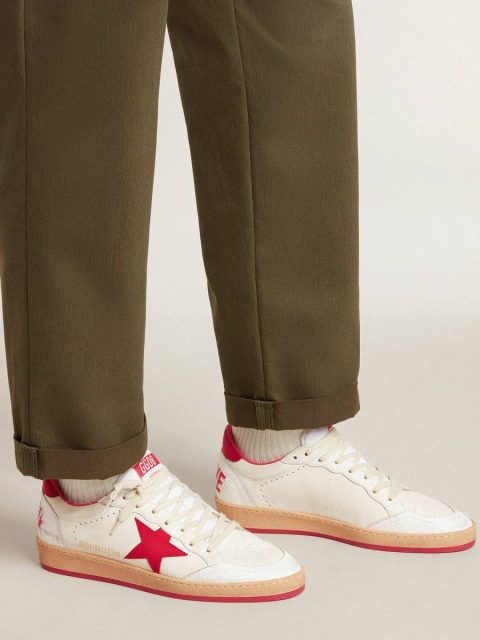 Men’s Ball Starwishes In White Leather With A Red Star And Heel Tab Men Ball Star Golden Goose - Image 3