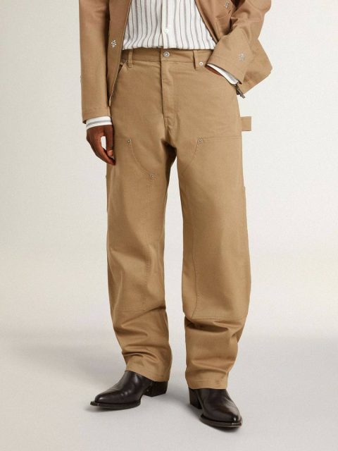 Men's Beige Pants With Patches Men Beige Golden Goose Jeans & Pants - Image 2