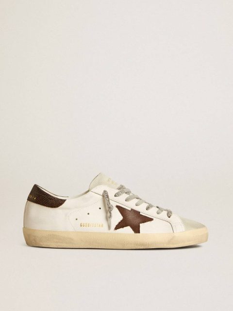 Men's Bio-Based Super-Star With Canvas Star And Dark Brown Leather Heel Tab Men Golden Goose Super-Star