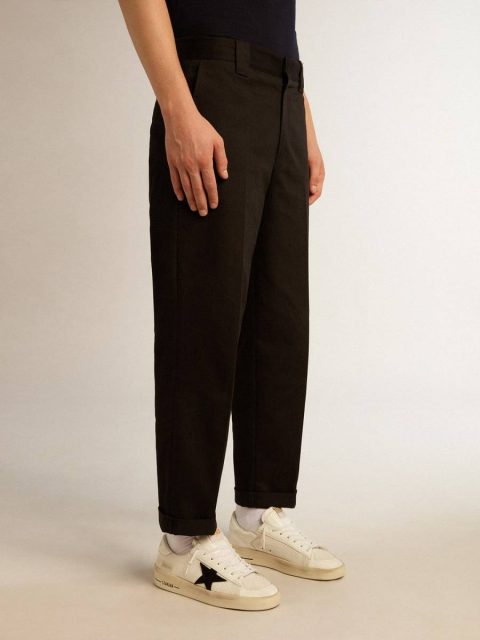 Men's Black Cotton Chinos Men Golden Goose Black Jeans & Pants - Image 2
