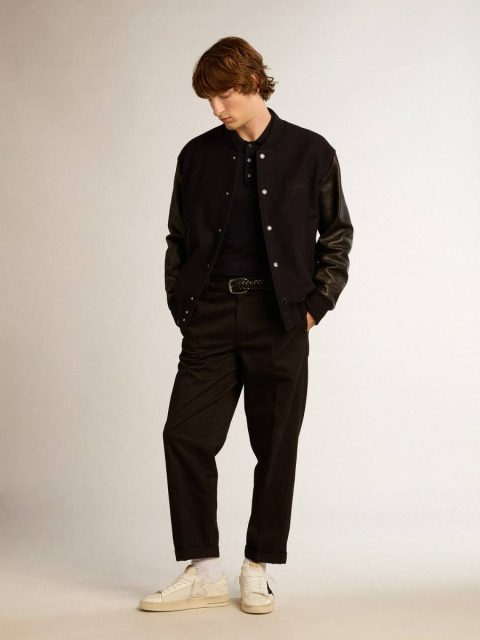 Men's Black Cotton Chinos Men Golden Goose Black Jeans & Pants - Image 3