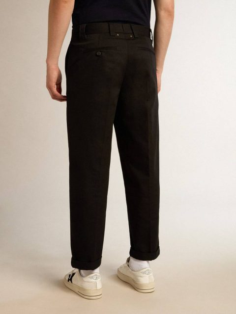 Men's Black Cotton Chinos Men Golden Goose Black Jeans & Pants - Image 4