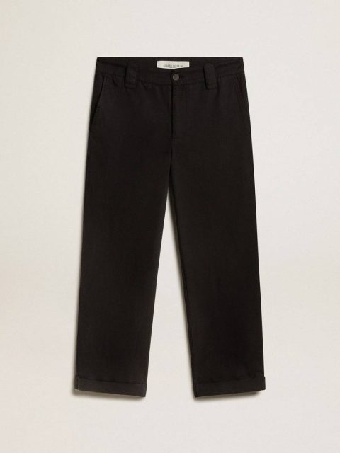 Men's Black Cotton Chinos Men Golden Goose Black Jeans & Pants