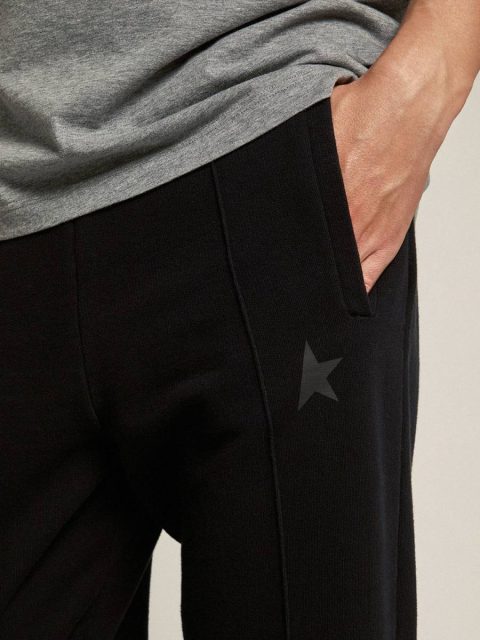 Men's Black Joggers With Star On The Front Black Jeans & Pants Golden Goose Men - Image 2