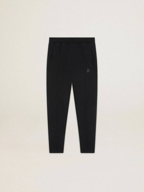 Men's Black Joggers With Star On The Front Black Jeans & Pants Golden Goose Men