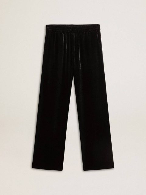Men's Black Velvet Effect Pants Jeans & Pants Golden Goose Men Black
