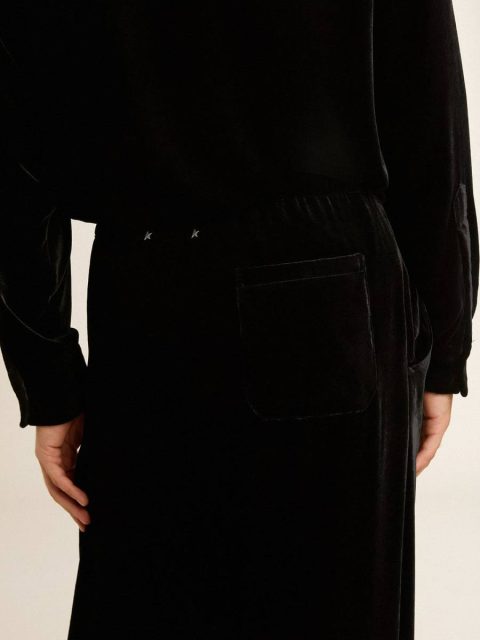 Men's Black Velvet Effect Pants Jeans & Pants Golden Goose Men Black - Image 5