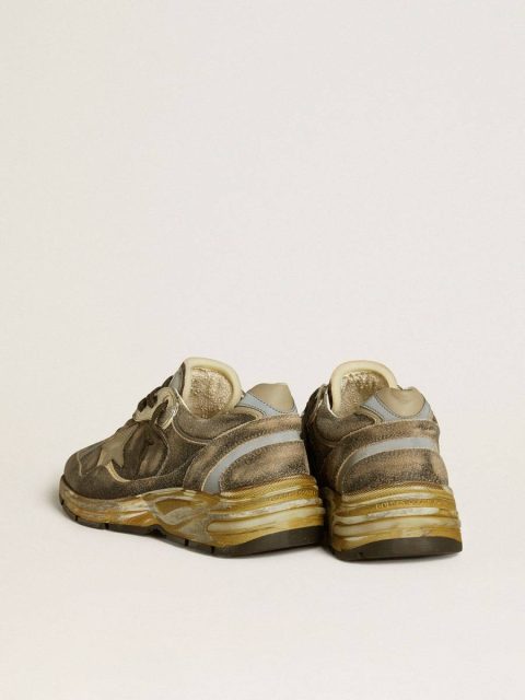 Men’s Dad-Star In Suede And Nylon With Khaki Leather Star And Heel Tab Golden Goose Men Dad-Star - Image 5