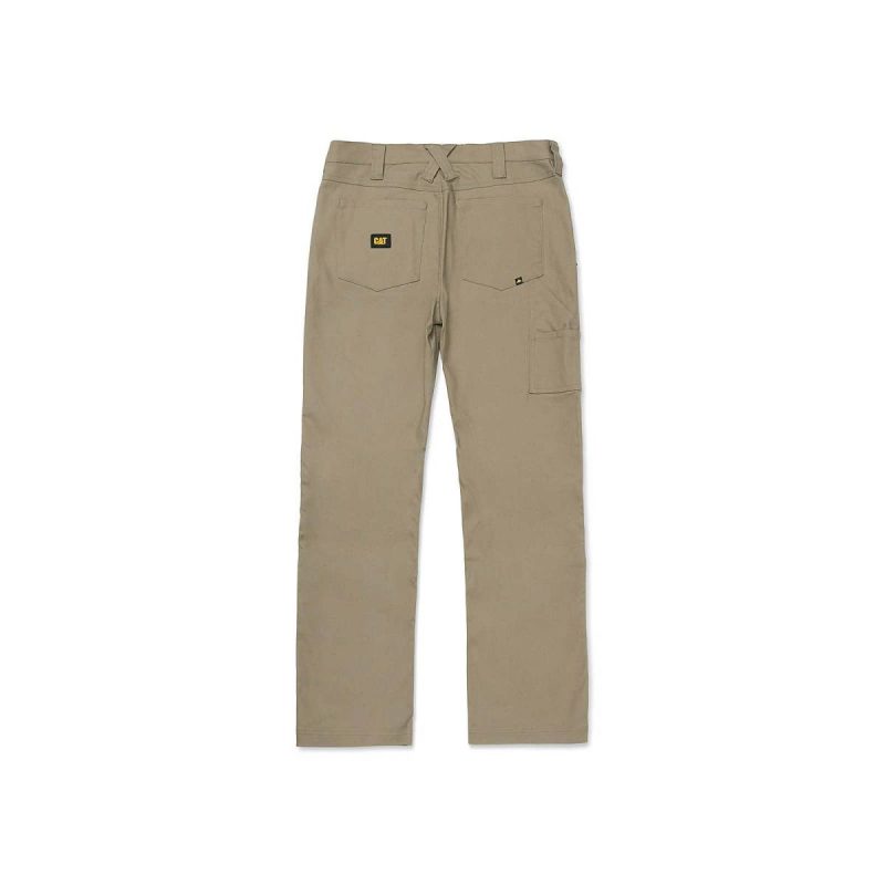 Men's Double Front Stretch Canvas Straight Fit Utility Pant Pants Khaki Cat Men - Image 3