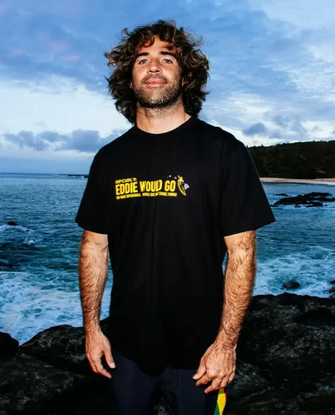Mens Eddie Would Go Sticker Tee Rip Curl Tees & Tanks