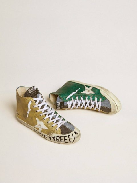 Men’s Francy Lab In Golden Glitter With White Leather Star Golden Goose Men Francy - Image 2