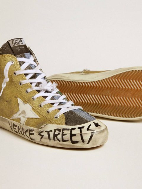 Men’s Francy Lab In Golden Glitter With White Leather Star Golden Goose Men Francy - Image 3