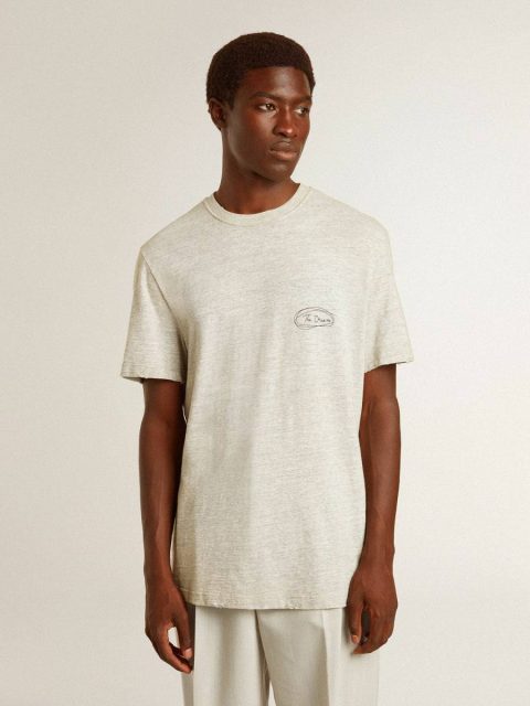 Men's Gray T-Shirt With Black Lettering Golden Goose T-Shirts & Polo Shirts Gray Men - Image 2