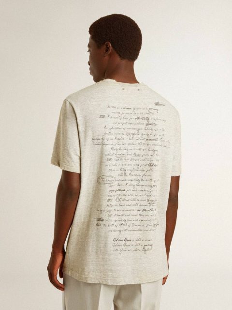 Men's Gray T-Shirt With Black Lettering Golden Goose T-Shirts & Polo Shirts Gray Men - Image 4
