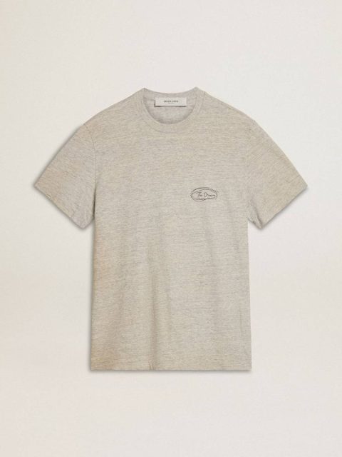 Men's Gray T-Shirt With Black Lettering Golden Goose T-Shirts & Polo Shirts Gray Men
