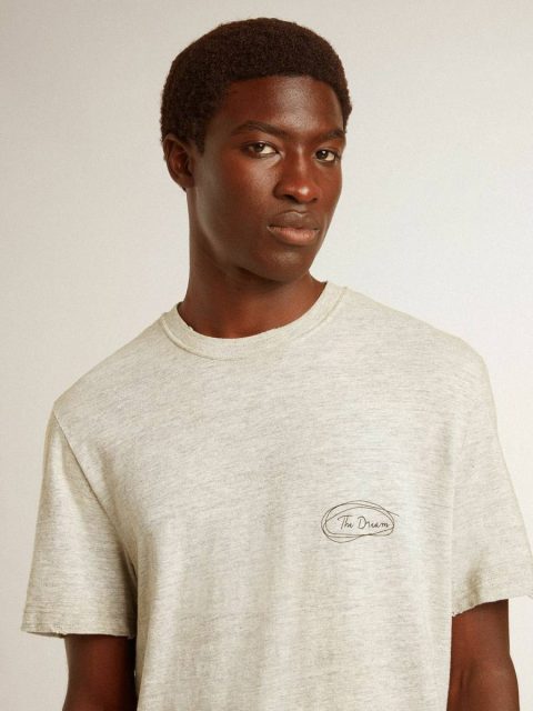 Men's Gray T-Shirt With Black Lettering Golden Goose T-Shirts & Polo Shirts Gray Men - Image 5
