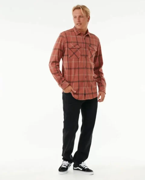 Mens Grid Long Sleeve Shirt Rip Curl Clothing - Image 4