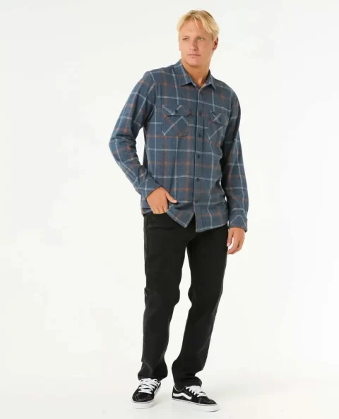 Mens Grid Long Sleeve Shirt Rip Curl Shirts & Flannels - Image 4