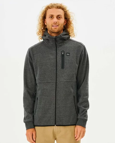 Mens Hoodies & Fleece Series Fleece In Charcoal Marle Departed Anti Rip Curl - Image 5