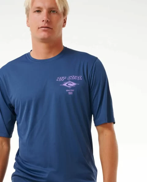 Mens Icons Surflite Uv Short Sleeve Rash Guard Rash Guards Rip Curl