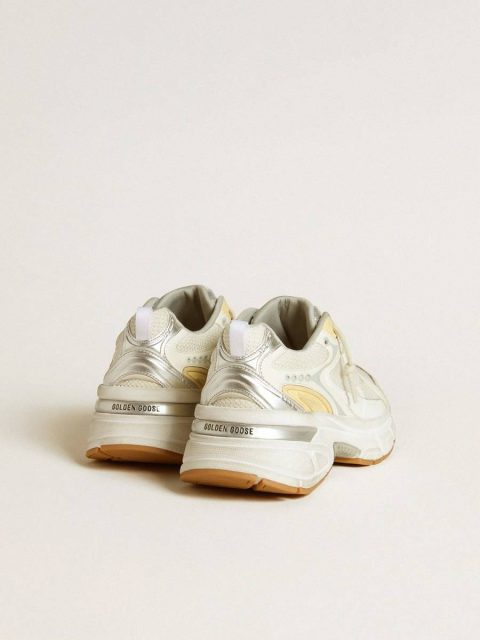 Men’s Lightstar In White Leather And Mesh With Worn-White Star Men Lightstar Golden Goose - Image 4