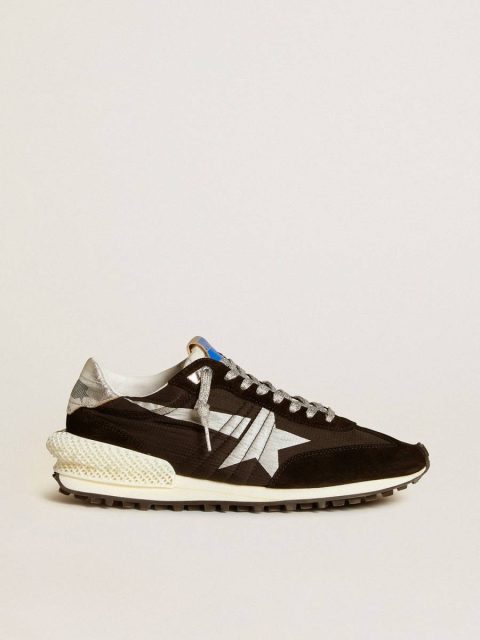 Men’s Marathon With Black Ripstop Nylon Upper And Silver Star Men Marathon Golden Goose