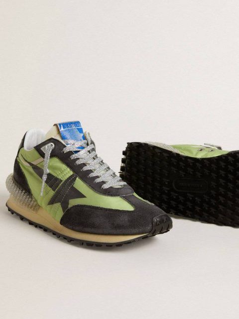 Men's Marathon With Green Nylon Upper And Black Star Marathon Men Golden Goose - Image 4