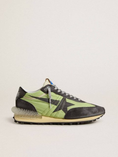 Men's Marathon With Green Nylon Upper And Black Star Marathon Men Golden Goose