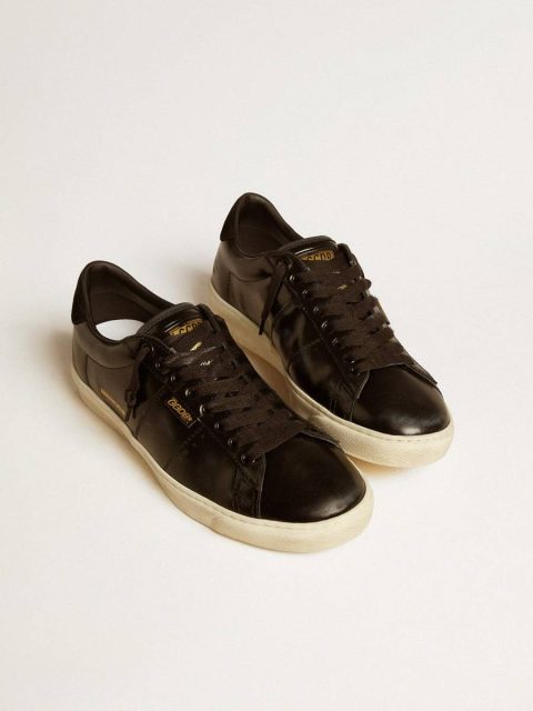 Men's Matchstar In Black Leather With Black Suede Heel Tab Men Black Golden Goose Ggdb Classics - Image 2
