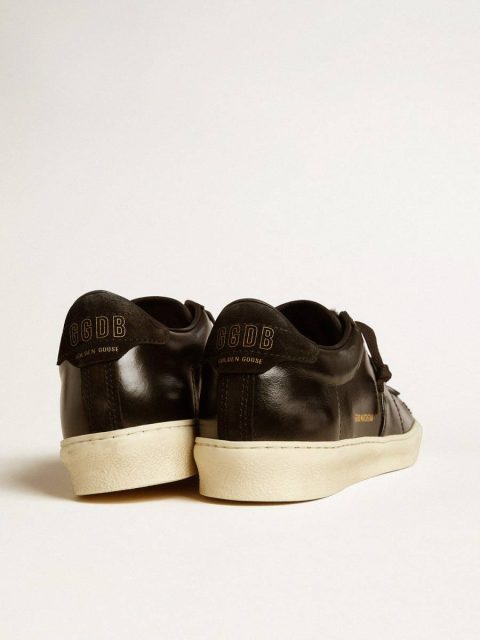 Men's Matchstar In Black Leather With Black Suede Heel Tab Men Black Golden Goose Ggdb Classics - Image 4