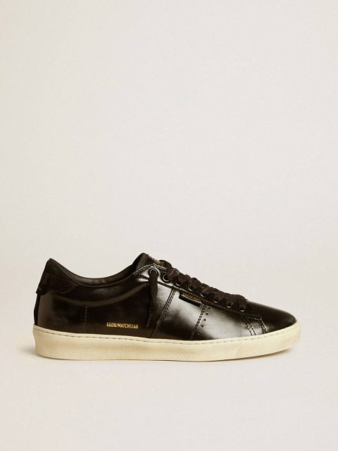 Men's Matchstar In Black Leather With Black Suede Heel Tab Men Black Golden Goose Ggdb Classics