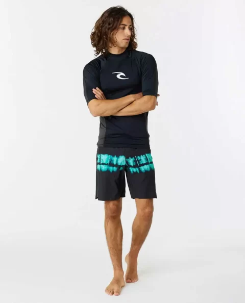 Mens Rash Guards Rip Curl Waves Uv Short Sleeve Rash Guard - Image 4
