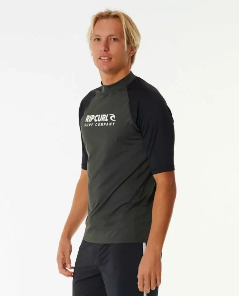 Mens Rash Guards Shock Uv Short Sleeve Rash Vest Rip Curl - Image 3