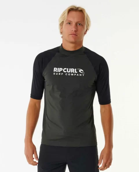 Mens Rash Guards Shock Uv Short Sleeve Rash Vest Rip Curl