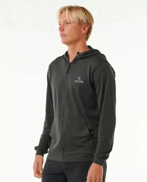 Mens Rash Guards Stack Upf50  Zip Through Hood Rash Guard Rip Curl - Image 2