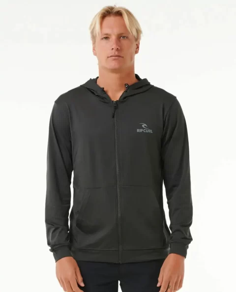 Mens Rash Guards Stack Upf50  Zip Through Hood Rash Guard Rip Curl